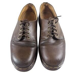Vtg 90’s Dr Martens Shoes Brown Leather 4 Eye Oxford Grunge England UK‎ 8 US 9